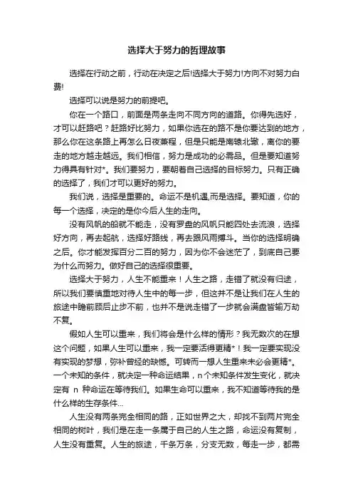 选择大于努力的哲理故事