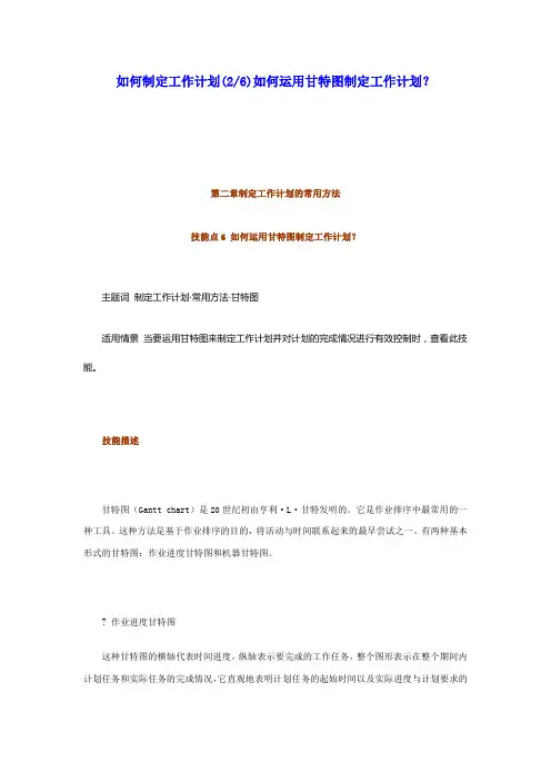如何运用甘特图
