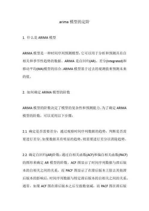 arima模型的定阶