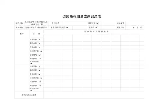 C5 道路高程测量成果记录表