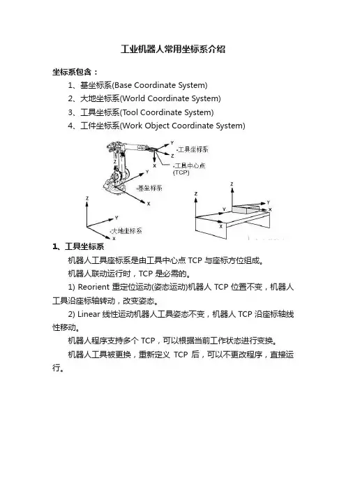 工业机器人常用坐标系介绍