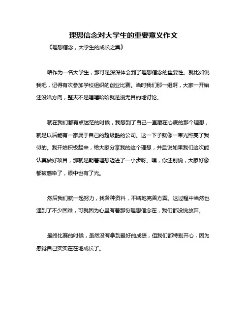 理想信念对大学生的重要意义作文