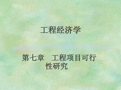工程经济学(第7章)工程项目可行性研究