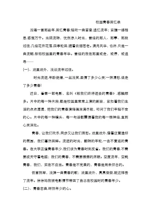 校园青春回忆录