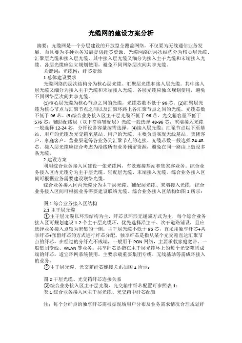 光缆网的建设方案分析