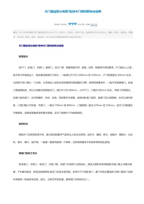木门分类