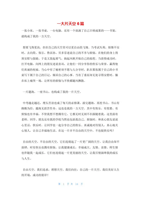 一大片天空6篇