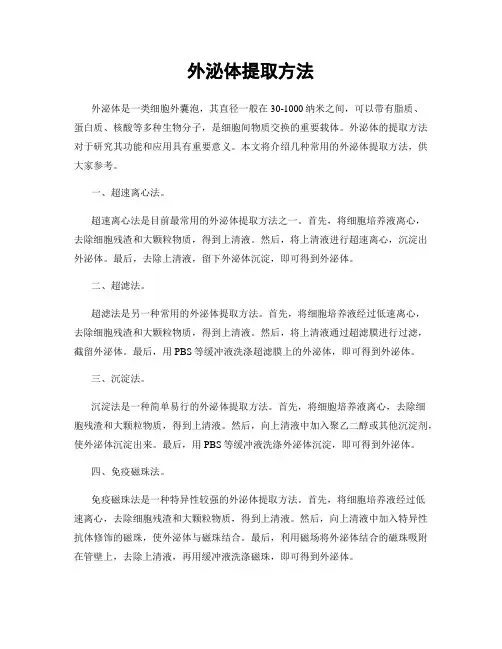 外泌体提取方法