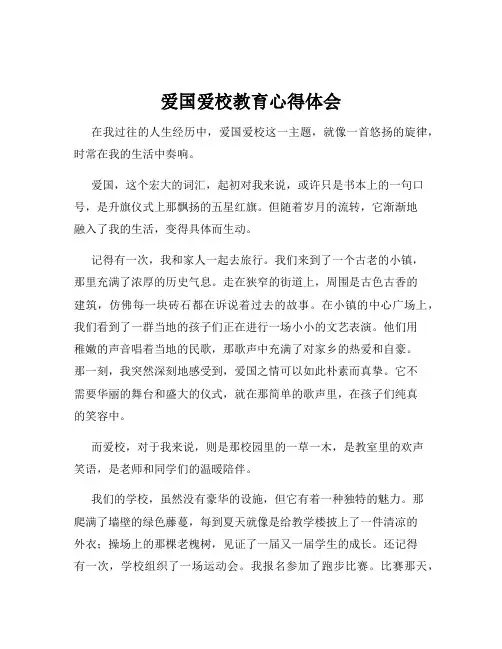 爱国爱校教育心得体会