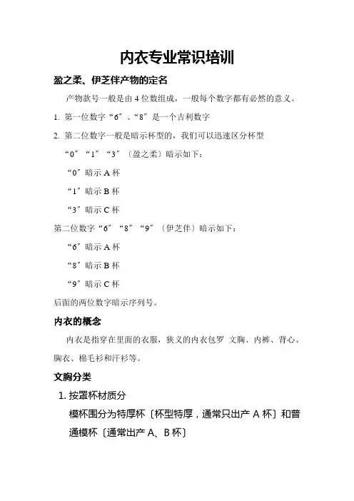 内衣专业知识培训