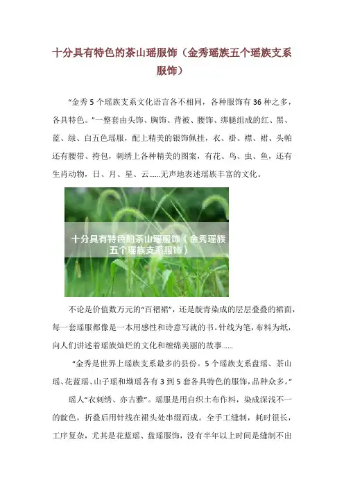 十分具有特色的茶山瑶服饰(金秀瑶族五个瑶族支系服饰)
