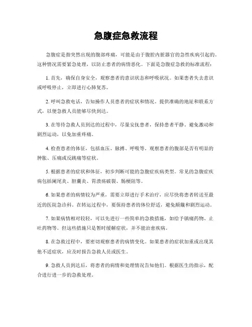 急腹症急救流程