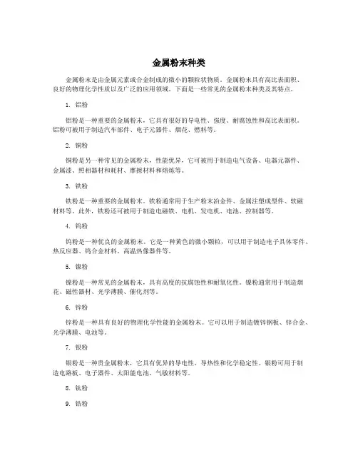 金属粉末种类