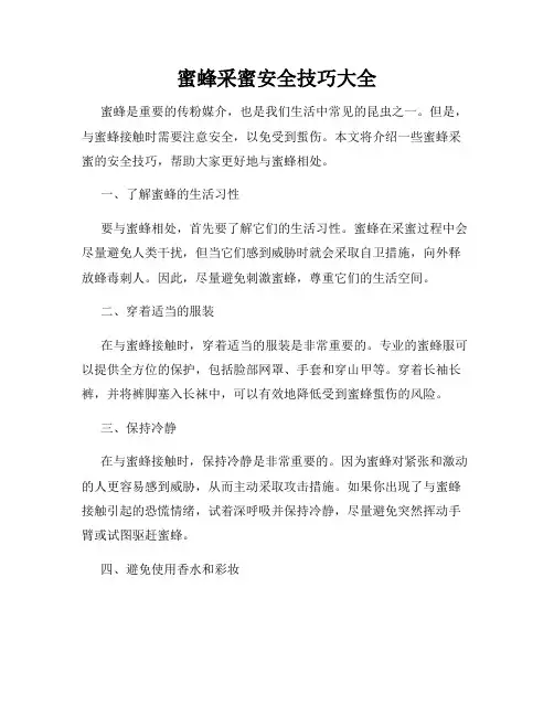 蜜蜂采蜜安全技巧大全