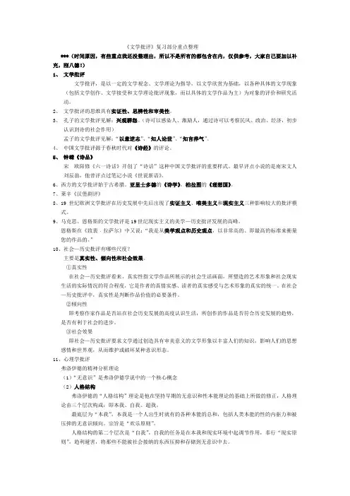 文学批评资料