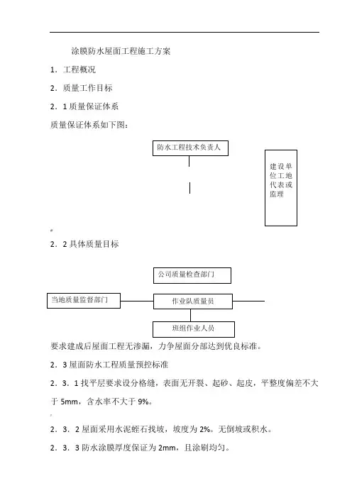 涂膜防水屋面工程施工方案