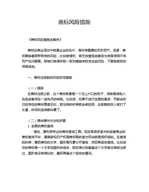 商标风险措施