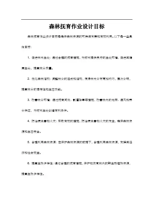 森林抚育作业设计目标