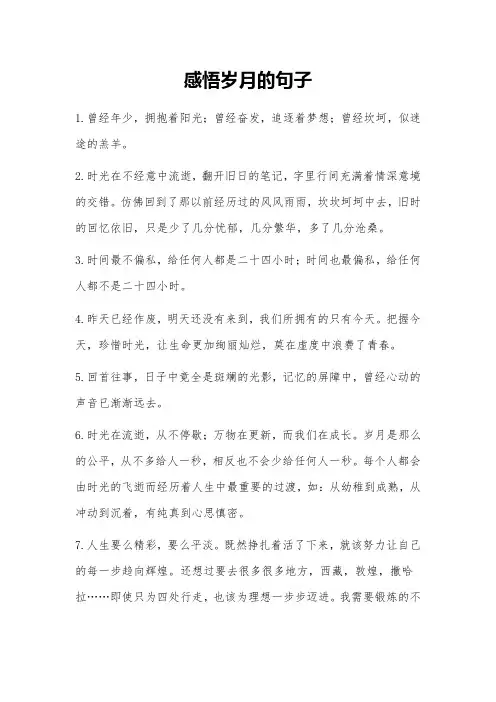 感悟岁月的句子