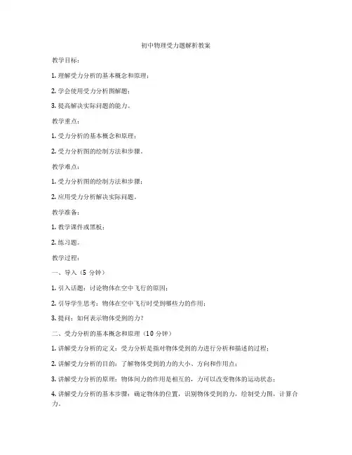 初中物理受力题解析教案