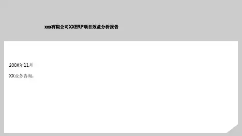 ERP项目效益分析报告