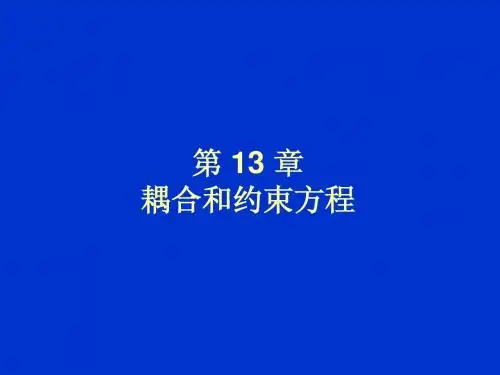 X13ANSYS-耦合和约束方程