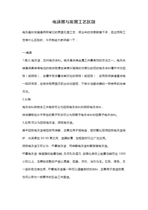 电泳黑与发黑工艺区别