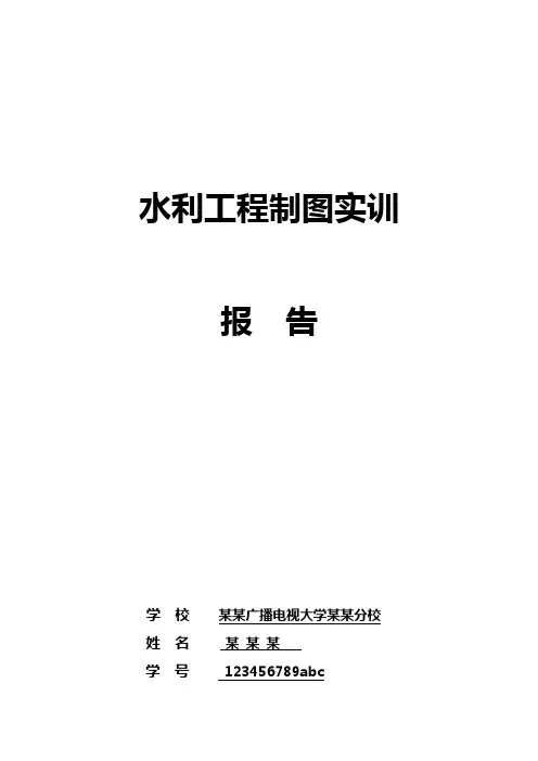 水利工程制图实训报告