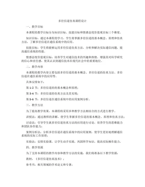 多径信道仿真课程设计