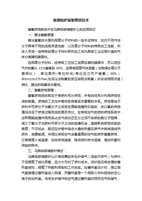玻璃窑炉富氧燃烧技术