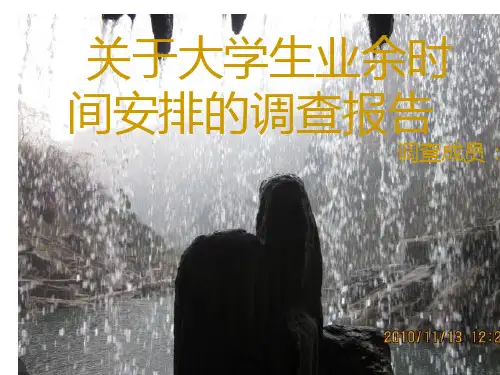 关于大学生业余时间安排的调查报告PPT课件