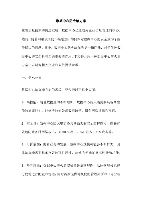 数据中心防火墙方案