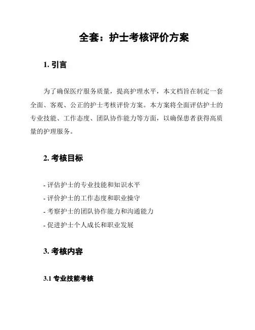 全套：护士考核评价方案