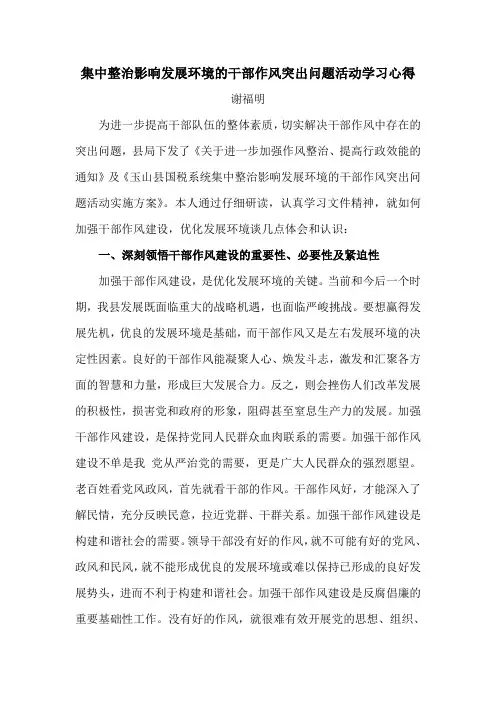 集中整治活动学习心得
