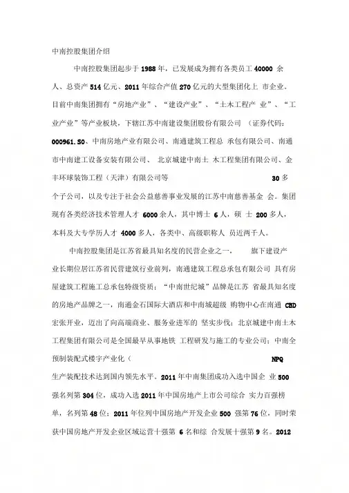 中南地产公司介绍