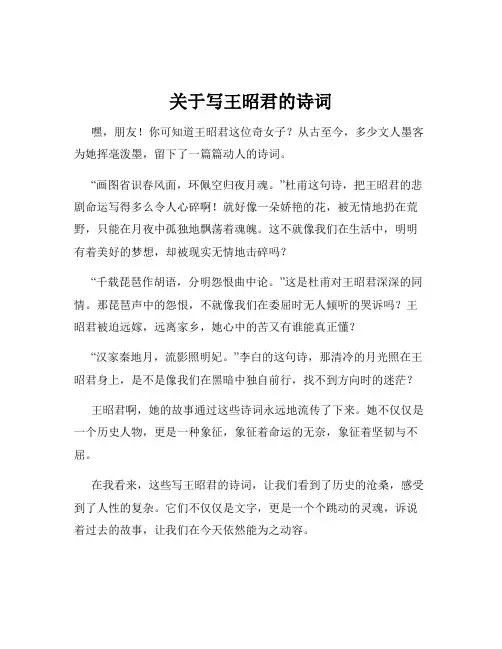 关于写王昭君的诗词