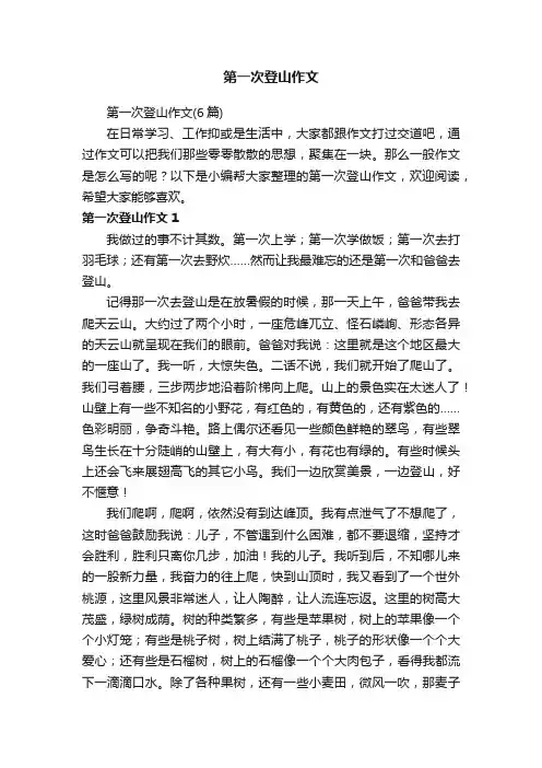 第一次登山作文（6篇）