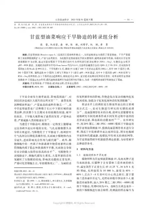 甘蓝型油菜响应干旱胁迫的转录组分析