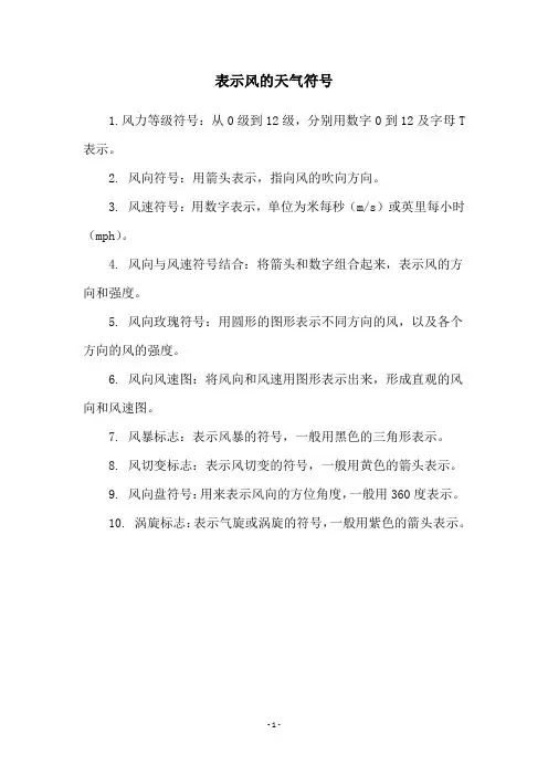 表示风的天气符号