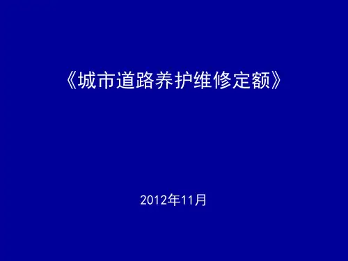城市道路养护维修定额