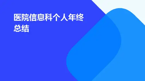 医院信息科个人年终总结PPT