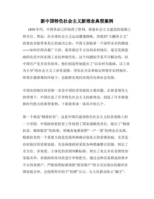 新中国特色社会主义新理念典型案例
