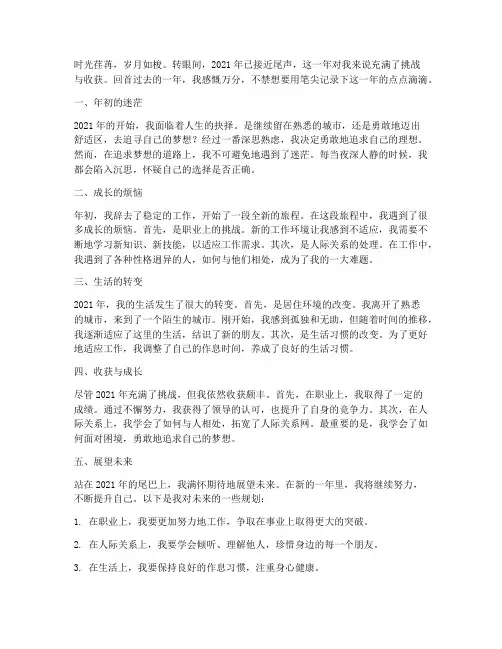 年度随笔日记总结