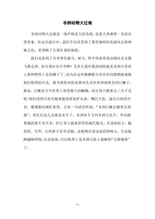 非洲动物大迁徙