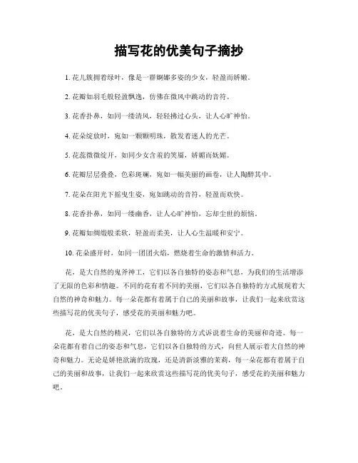 描写花的优美句子摘抄