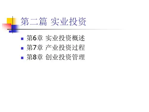 第2篇实业投资