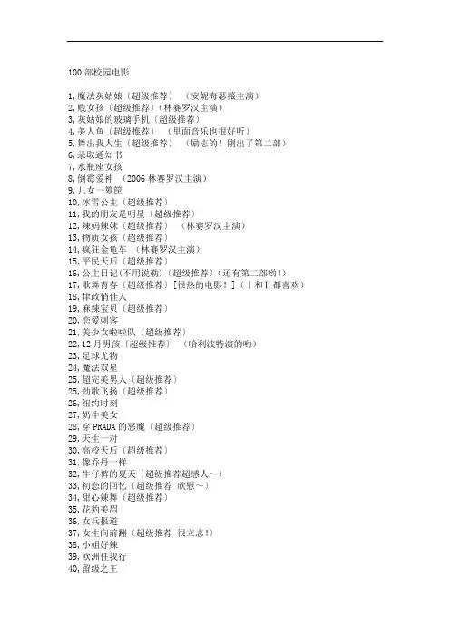 100部校园必看电影