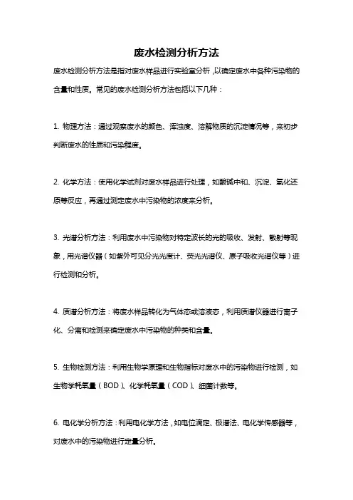 废水检测分析方法