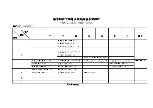 华东师大外语学院闵行校区英语系课程表