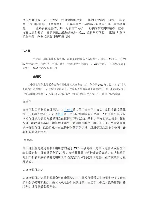 中国电视奖项